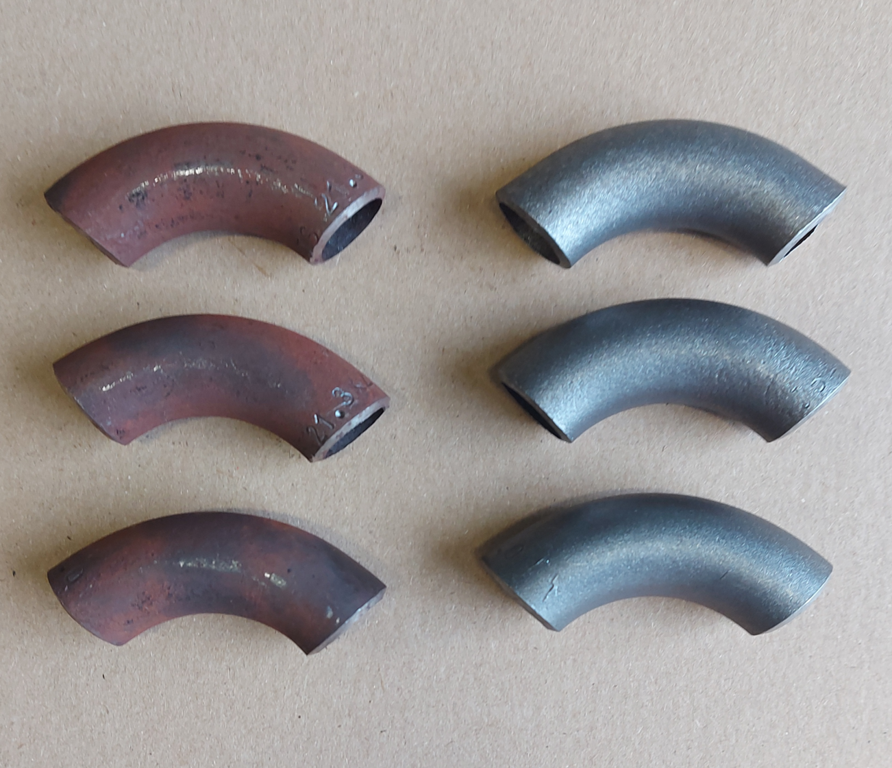 Shot blasting of steel and cast iron fittings